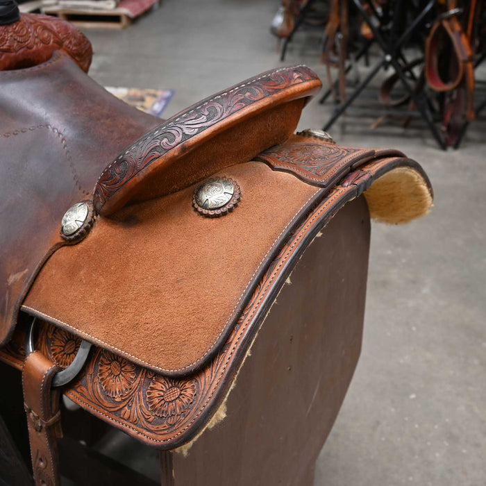 15" USED CACTUS TEAM ROPING SADDLE