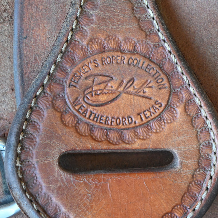 13" USED PATRICK SMITH TEAM ROPING SADDLE