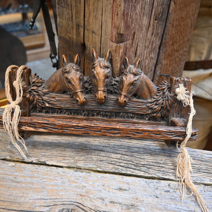 Vintage Carved Wood Horse Head Towel Hanger Collectibles MISC