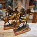Vintage Paul Hertzel Bronze Horseback Indian Bookends Collectibles Paul Hertzel