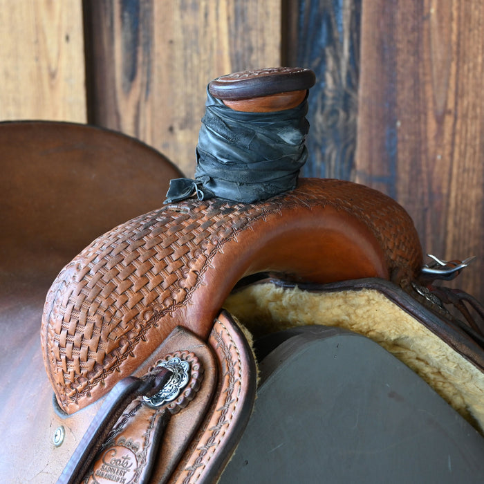 15" USED COATS TEAM ROPING SADDLE Saddles - Used Coats Saddlery