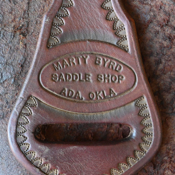 16" USED MARTY BYRD TEAM ROPING SADDLE