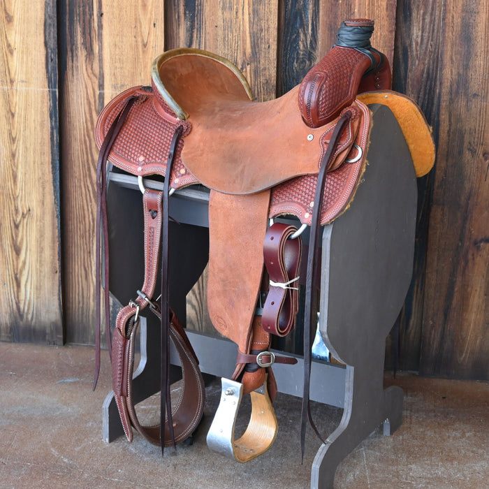 16" USED TESKEY'S STRIP DOWN RANCH SADDLE