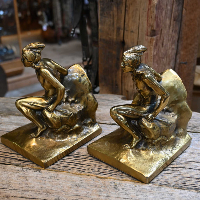 Vintage PM Craftsman Indian Scout Bookends Collectibles PM Craftsman