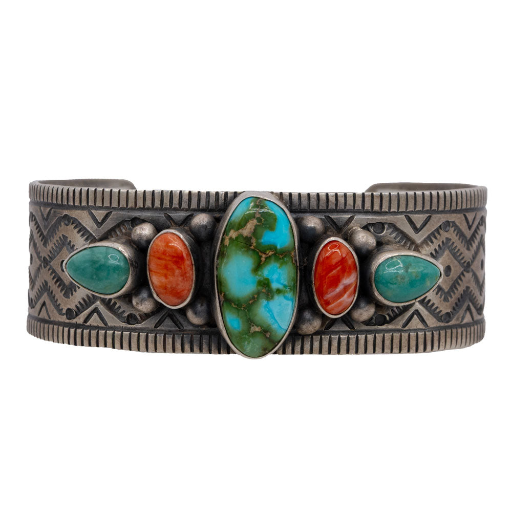 Sonoran Gold and Spiny Oyster Stamped Cuff WOMEN - Accessories - Jewelry - Bracelets Sunwest Silver