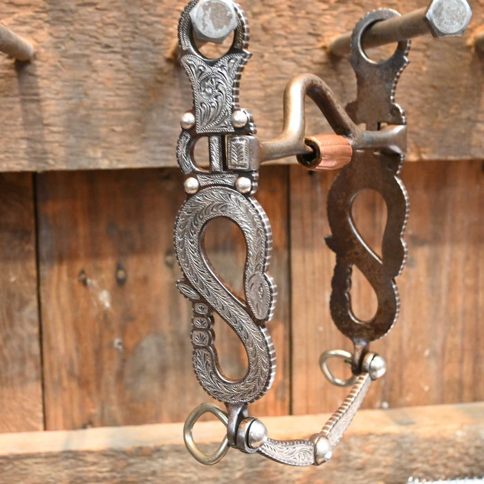 E Garcia Silver Engraved Closed Port w/Cricket Bit