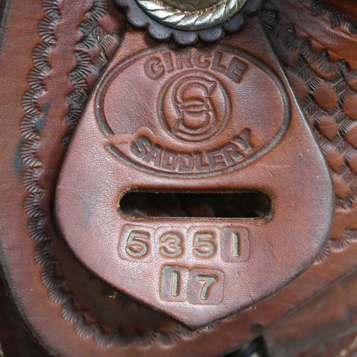 17" USED CIRCLE S TEAM ROPING SADDLE
