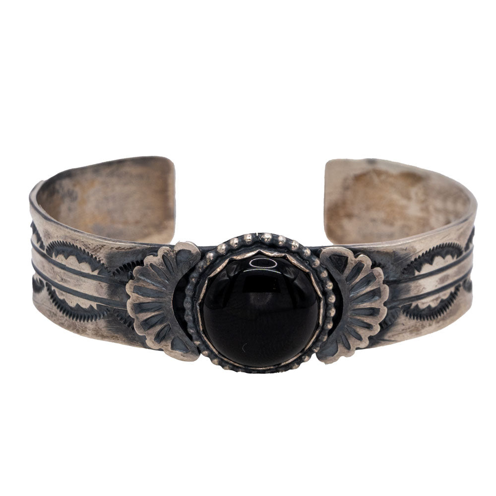 Black Onyx Stamped Cuff WOMEN - Accessories - Jewelry - Bracelets Sunwest Silver