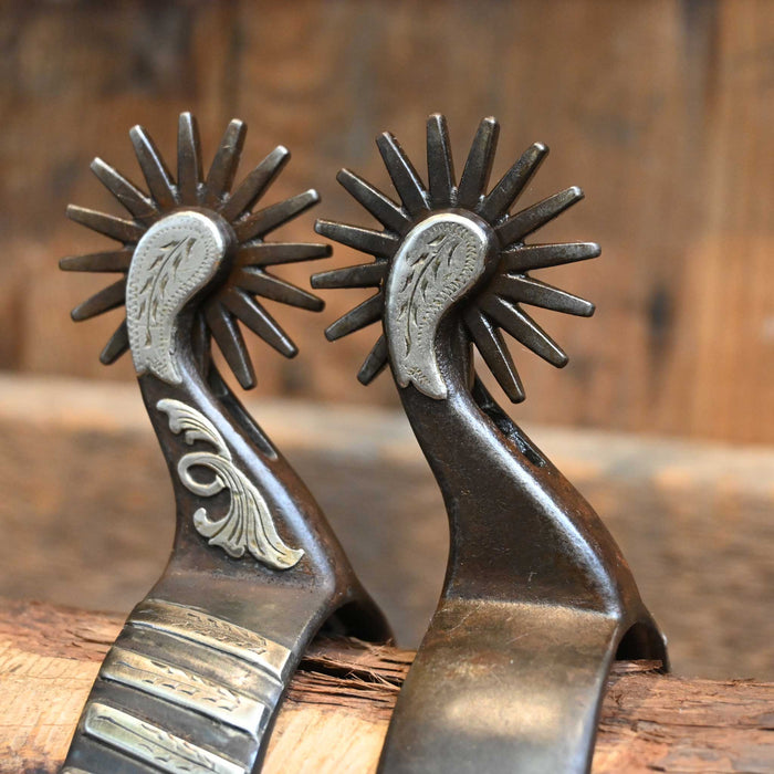 Jason Jarvis Silver Mounted 16pt. Spurs