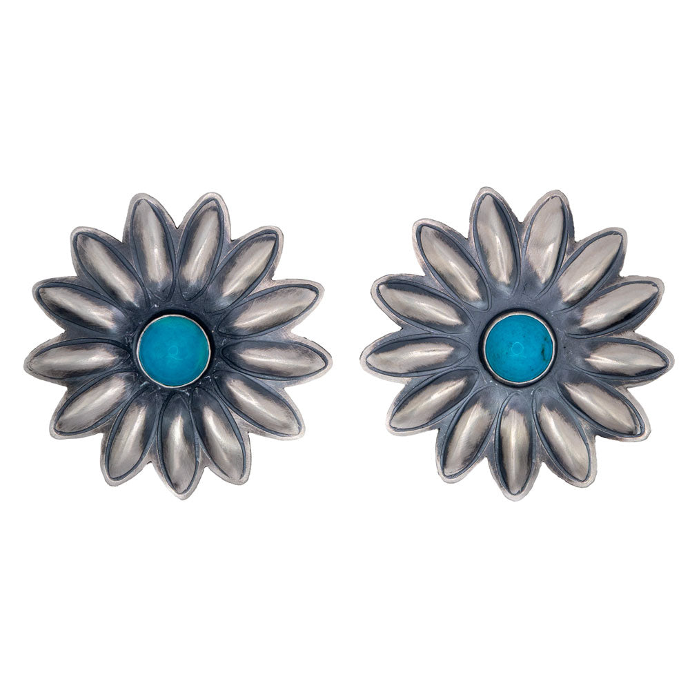 Large Kingman Flower Stud Earrings WOMEN - Accessories - Jewelry - Earrings Sunwest Silver