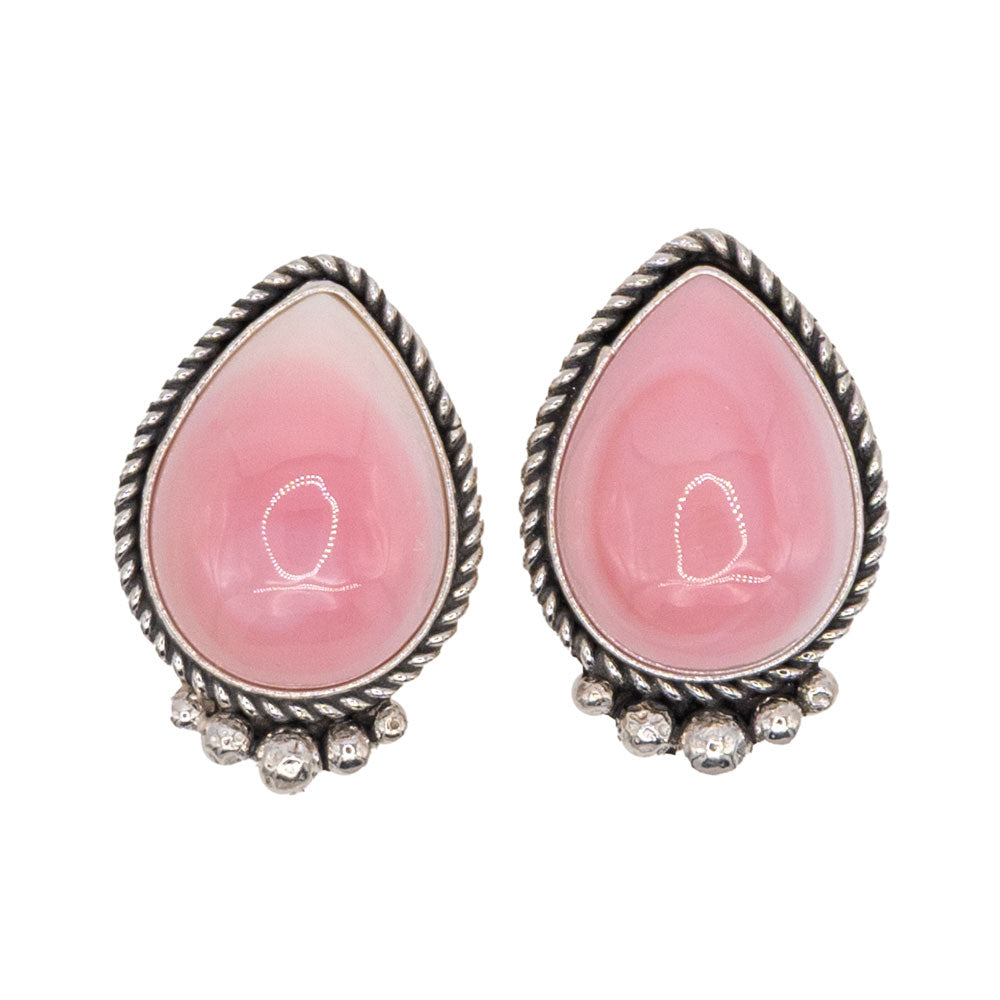 Pink Teardrop Stud Earrings