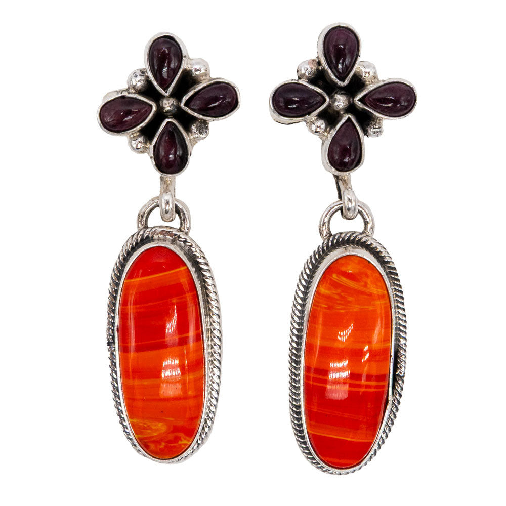 Rosarita and Spiny Oyster Stud Earrings