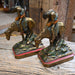 Vintage "End of Trail" Painted Brass Bookends Collectibles MISC