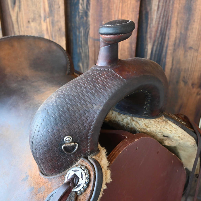 16" USED CALVIN ALLEN RANCH CUTTER SADDLE