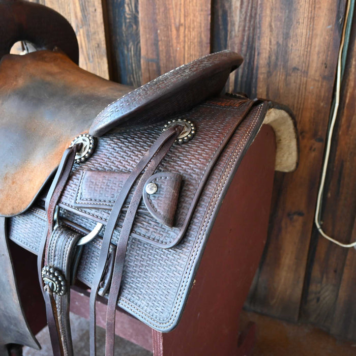 16" USED CALVIN ALLEN RANCH CUTTER SADDLE