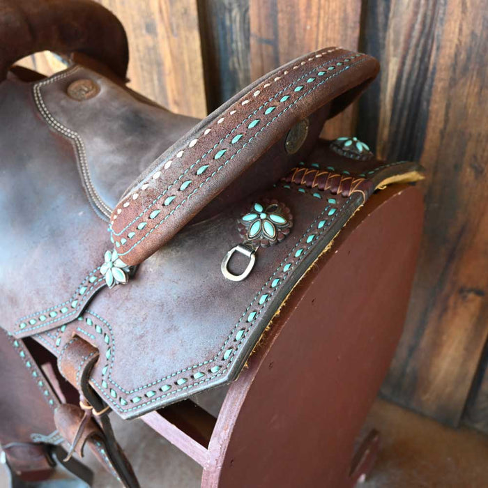 15" USED DOUBLE J POZZI PRO BARREL SADDLE Saddles - Used DOUBLE J SADDLERY