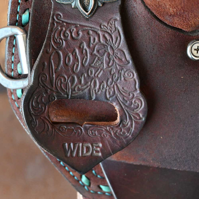 15" USED DOUBLE J POZZI PRO BARREL SADDLE Saddles - Used DOUBLE J SADDLERY