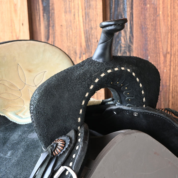 14.5" USED DOUBLE J FEATHER LITE BARREL SADDLE Saddles - Used DOUBLE J SADDLERY