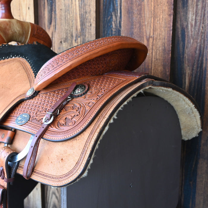 15" USED REINSMAN DALE MARTIN TEAM ROPING SADDLE