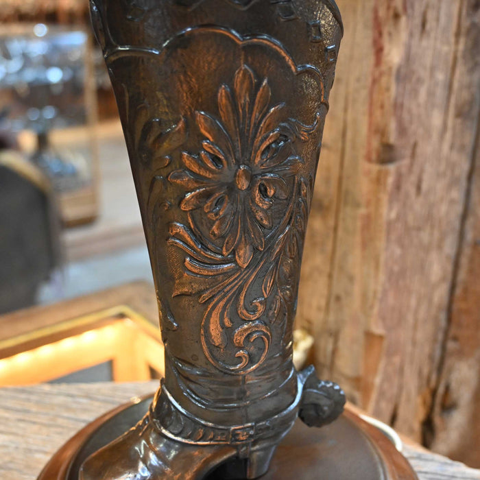 Vintage Copper Western Boot Lamp w/Shade Collectibles MISC
