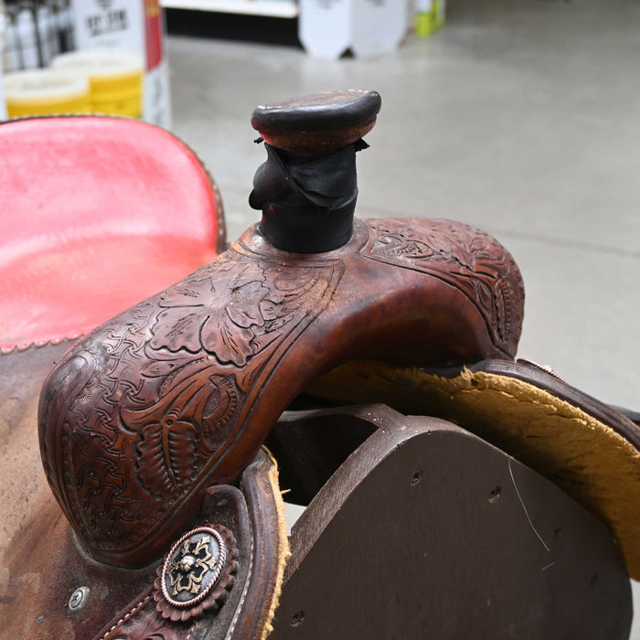 14.5" USED JEFF SMITH TEAM ROPING SADDLE Saddles - Used Jeff Smith