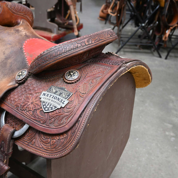 14.5" USED JEFF SMITH TEAM ROPING SADDLE Saddles - Used Jeff Smith