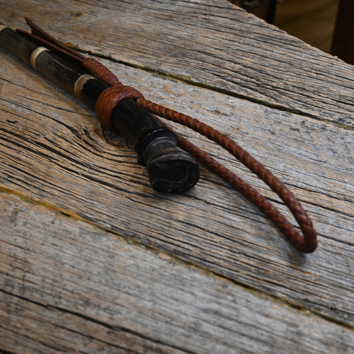 Beautiful Folk Art Horn Horse Hoof possibly 1930's Riding Quirt