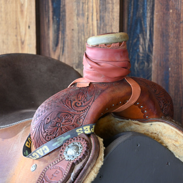 14.5" USED PAUL TURNER TEAM ROPING SADDLE
