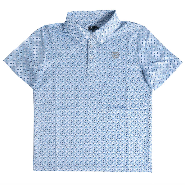 Rock & Roll Denim Boy's Blue Geo Print Polo Shirt