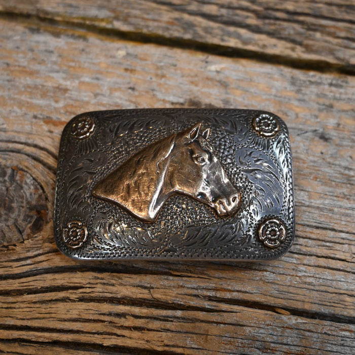 Vintage SS & 10K Gold Renalde Denver Colo Belt Buckle Collectibles Renalde