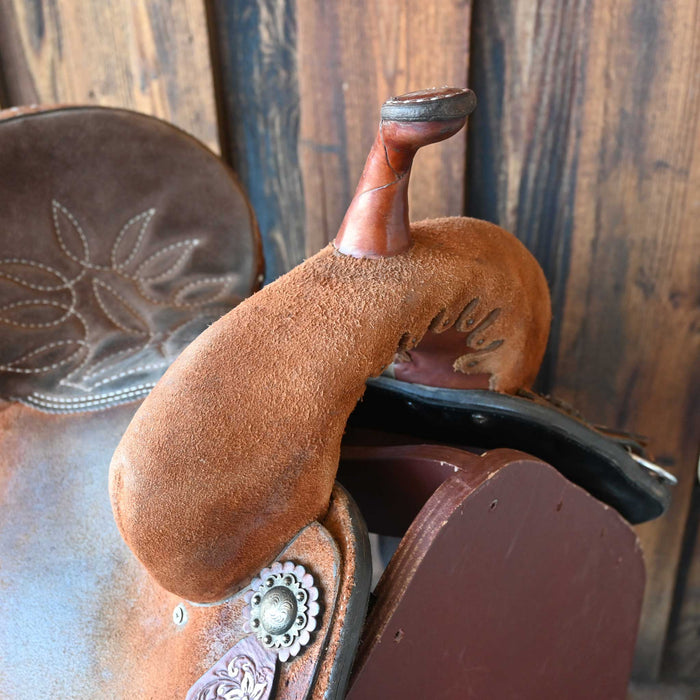 14" USED DOUBLE J POZZI PRO BARREL SADDLE