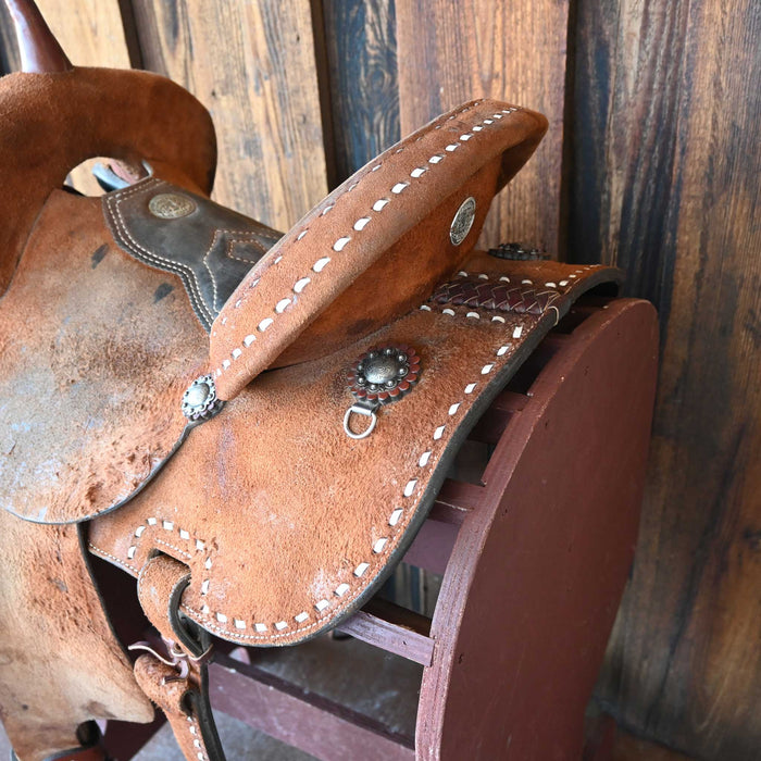 14" USED DOUBLE J POZZI PRO BARREL SADDLE