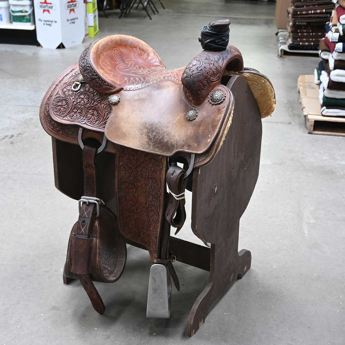 14.5" USED HW LEATHER TEAM ROPING SADDLE Saddles - Used HW Leather Co.