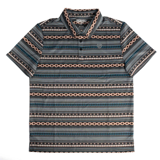 Rock & Roll Men's Teal Aztec Stripe Polo Shirt MEN - Clothing - Shirts - Short Sleeve Panhandle