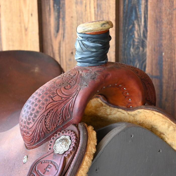 15" USED PAUL TURNER TEAM ROPING SADDLE