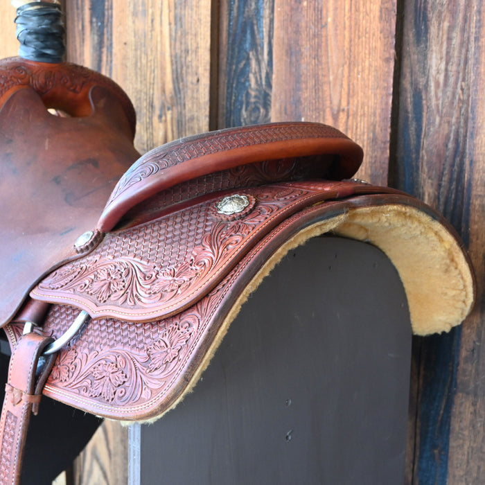 15" USED PAUL TURNER TEAM ROPING SADDLE