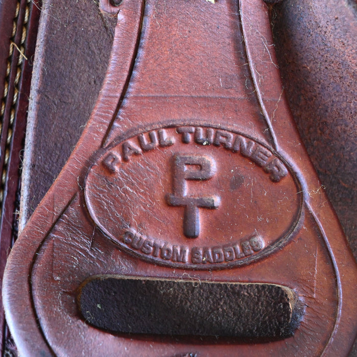 15" USED PAUL TURNER TEAM ROPING SADDLE