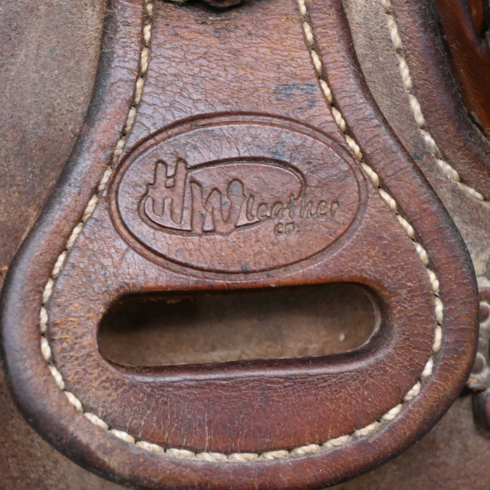 14.5" USED HW LEATHER TEAM ROPING SADDLE Saddles - Used HW Leather Co.