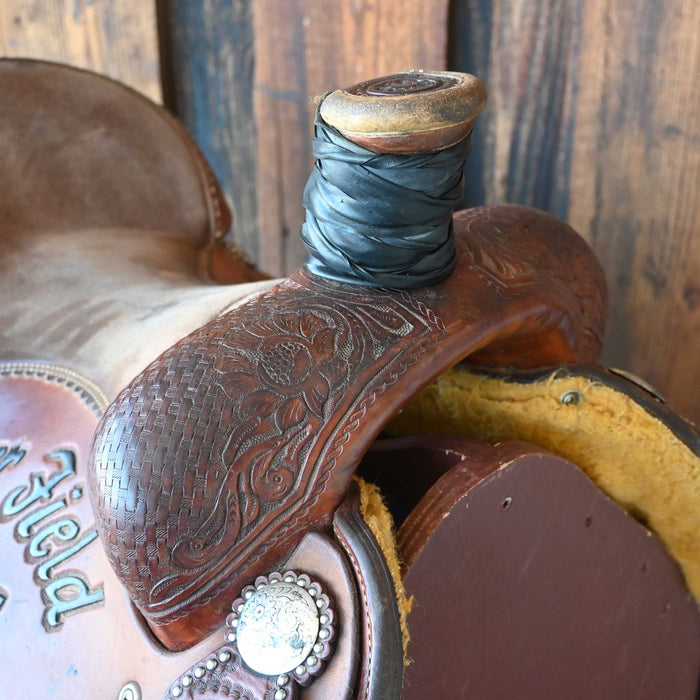 15" USED NRS TEAM ROPING SADDLE