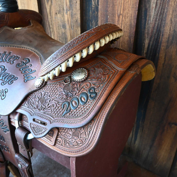 15" USED NRS TEAM ROPING SADDLE