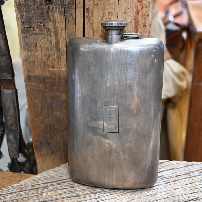 Vintage Sterling Silver Hip Flask with Initials "TBB" Collectibles MISC