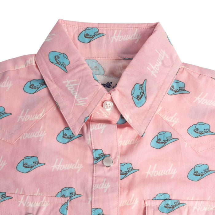 Panhandle Slim Girl's Howdy Hat Pearl Snap Shirt