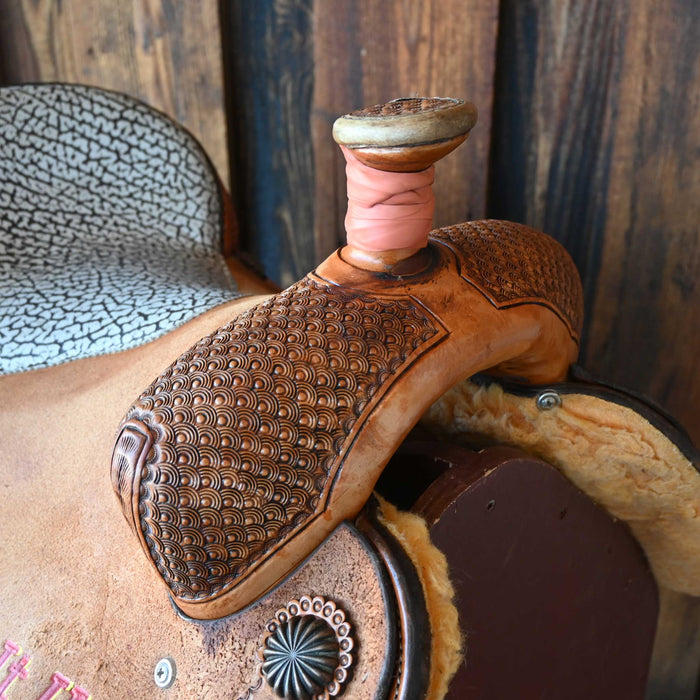 15" USED SCOTT THOMAS TEAM ROPING SADDLE