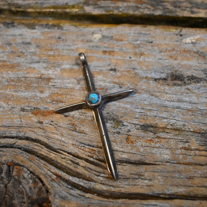 Vintage Navajo Cross Turquoise Cross Pendant WOMEN - Accessories - Jewelry - Pins & Pendants MISC