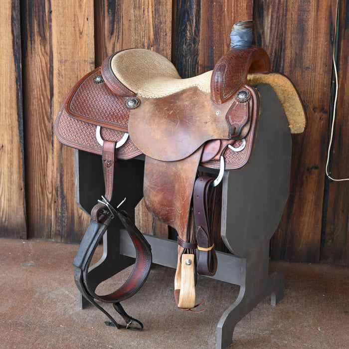 15.5" USED JEFF SMITH RANCH CUTTER SADDLE