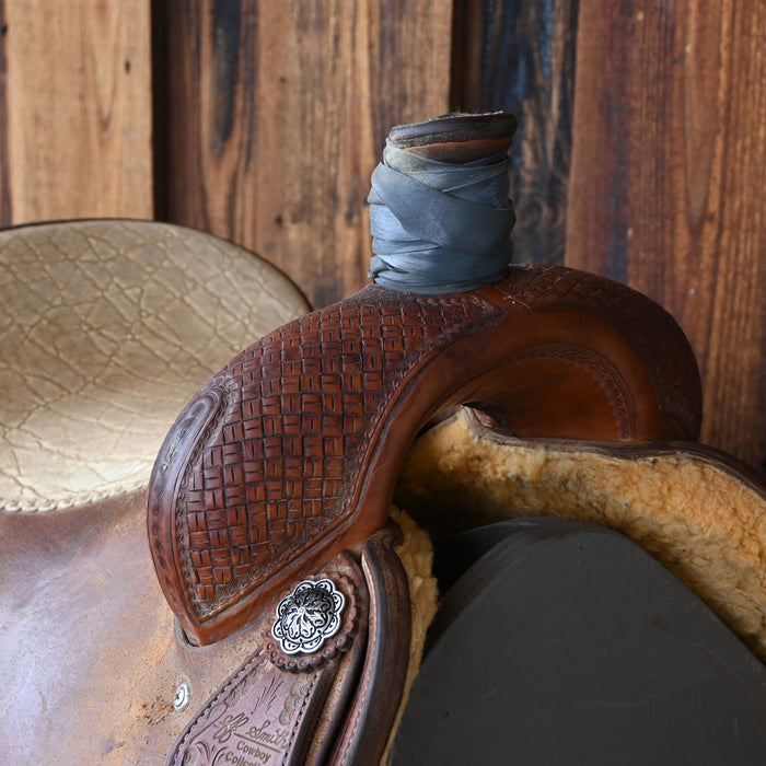 15.5" USED JEFF SMITH RANCH CUTTER SADDLE