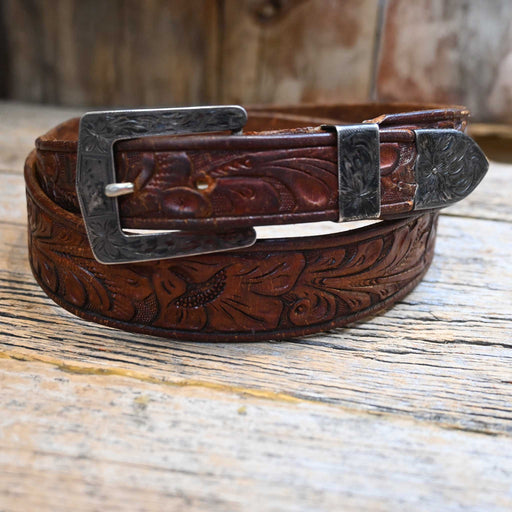 1940's - 50's Leather Belt w/Sterling Silver Ranger set Buckle WOMEN - Accessories - Belts Looper