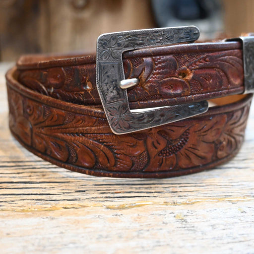 1940's - 50's Leather Belt w/Sterling Silver Ranger set Buckle WOMEN - Accessories - Belts Looper