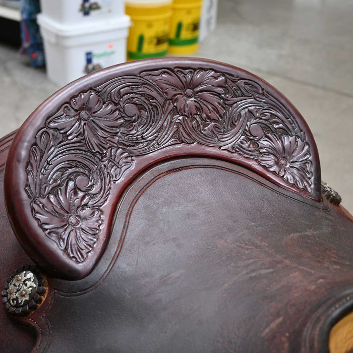 14" USED DAVID HASLERIG TEAM ROPING SADDLE