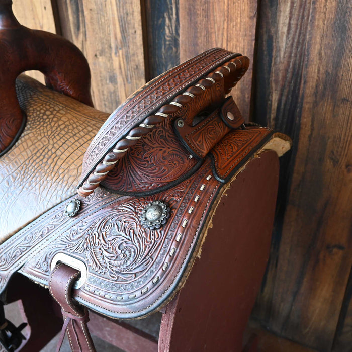 14.5" USED CIRCLE Y TAMMY FISCHER TREELESS BARREL SADDLE